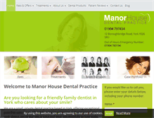 Tablet Screenshot of manorhousedentalpractice.co.uk